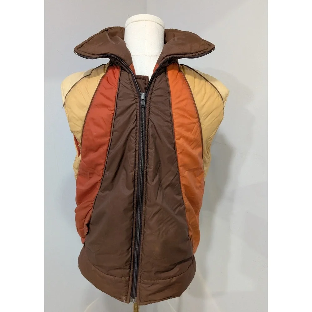 Vintage Sears & Roebuck 70s or 80s Puffer Vest Zip Up Retro Outdoor Boys‎ XL